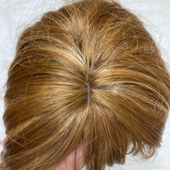 wig SHAKE-N-GO red / blonde 19" long average straight bangs synthetic 5.4oz Mod - Picture 6 of 17